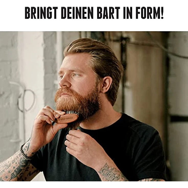 Bartbürste · BROOKLYN SOAP COMPANY · Bürste mit veganen Borsten - für die tägliche Bartpflege von 3-Tage-Bart oder Vollbart · Beard Brush als Geschenk für Männer und für die Reise ✓ – Bild 4