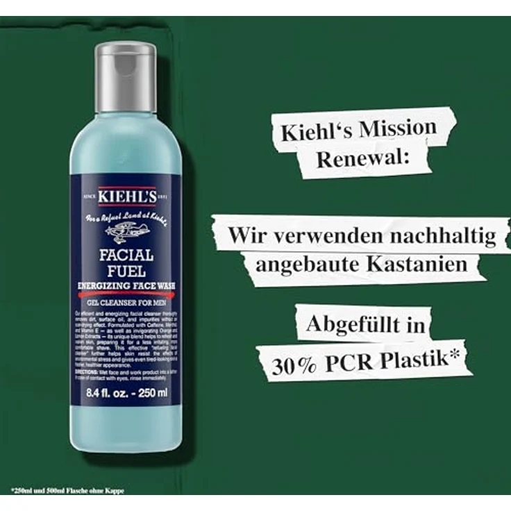Kiehl's Herrenpflege Facial Fuel Energizing Face Wash 500 ml Tagespflege – Bild 8