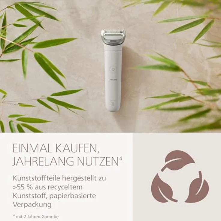 Philips Lady Shaver Series 8000, Elektrorasierer für nasse und trockene Anwendungen, kabellos mit 3 Aufsätzen und Trimmeraufsatz – Bild 13