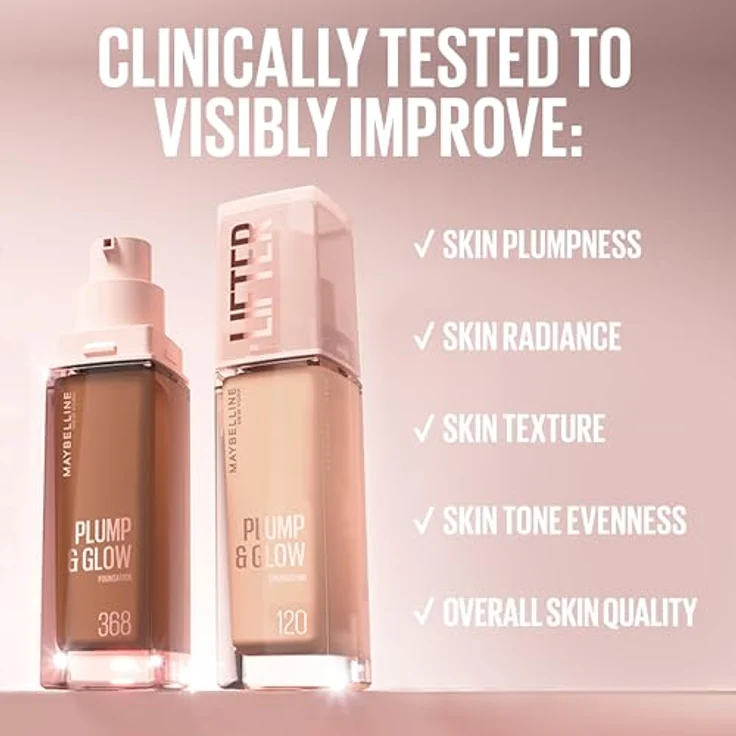 MAYBELLINE NEW YORK Lifter Plump & Glow, aufhellendes Make-up für einen natürlichen Look, Farbton 110, 30 ml – Bild 21
