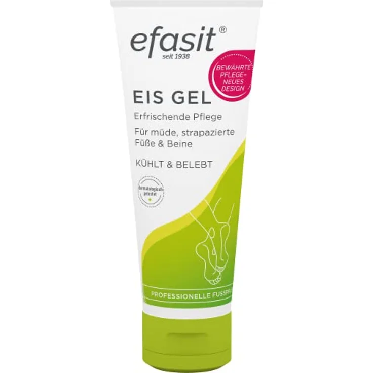 efasit Eis Gel, 75 ml - Eisgel für die Füsse und Beine kühlt und belebt, mit Menthol, Grapefruitextrakt und aktivierendem Duft