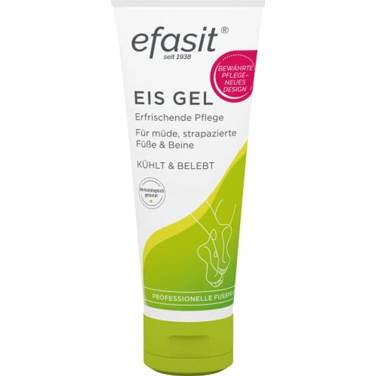 efasit Eis Gel, 75 ml - Eisgel für die Füsse und Beine kühlt und belebt, mit Menthol, Grapefruitextrakt und aktivierendem Duft – Bild 1