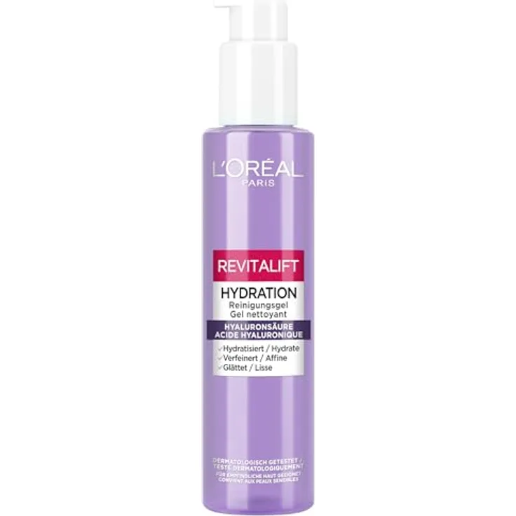 L'Oréal Paris Revitalift Filler Hydration Reinigungsgel, mit Hyaluronsäure und Salicylsäure, 150ml