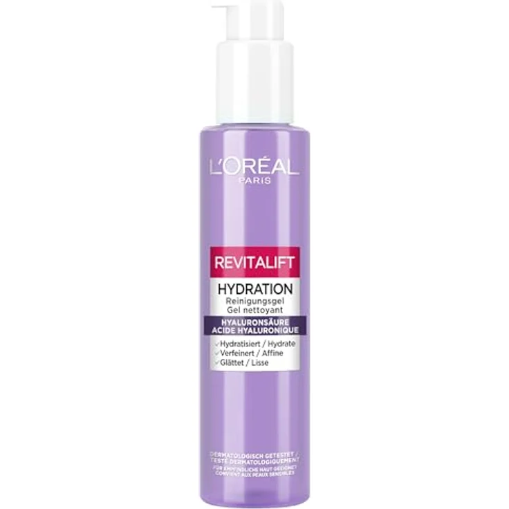 L'Oréal Paris Revitalift Filler Hydration Reinigungsgel, mit Hyaluronsäure und Salicylsäure, 150ml