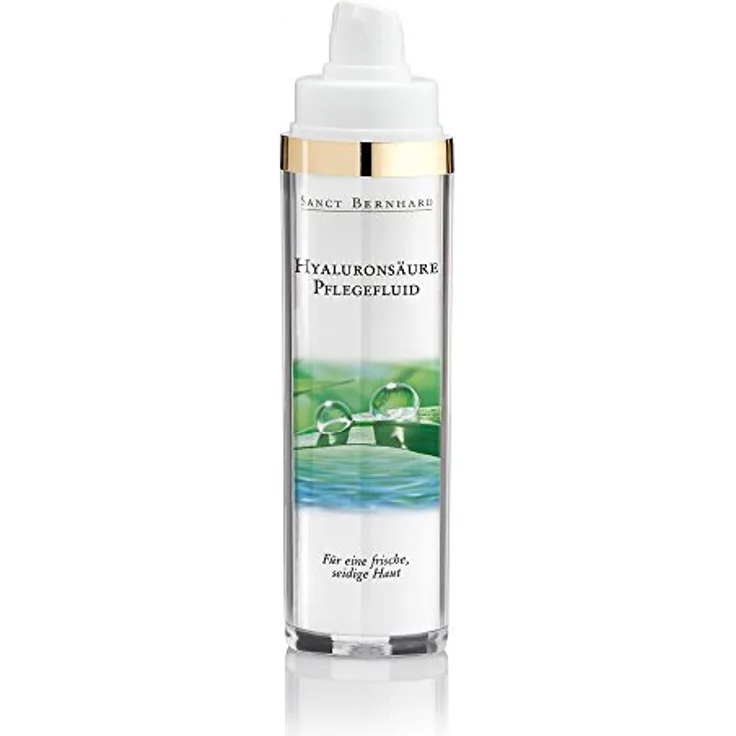 Kräuterhaus Sanct Bernhard Hyaluronsäure-Pflegefluid für Gesicht, Hals und Dekolleté, mit Sheabutter, Mandelöl, Jojobaöl 50 ml, feuchtigkeitsspendend