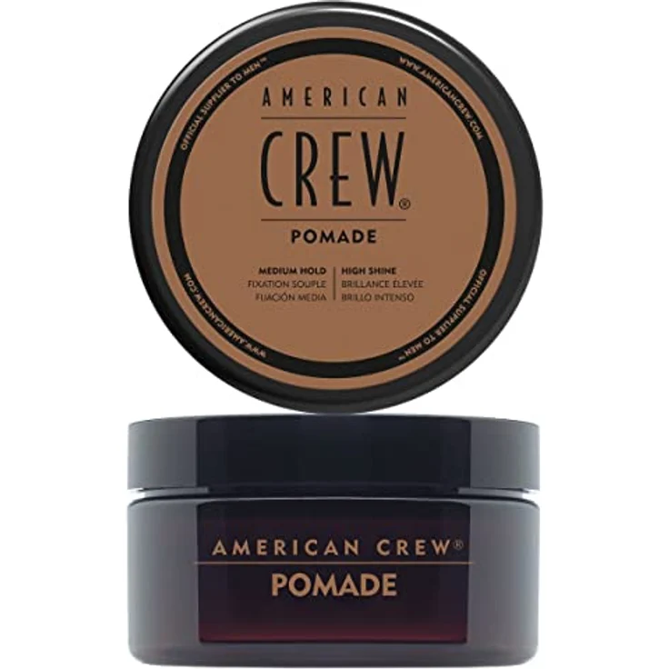 AMERICAN CREW – Pomade, 50 g, Stylingprodukt für Männer, Haarprodukt mit mittlerem Halt, Haarpomade auf Wasserbasis, optimal für glatte Frisuren mit viel Glanz – Bild 1