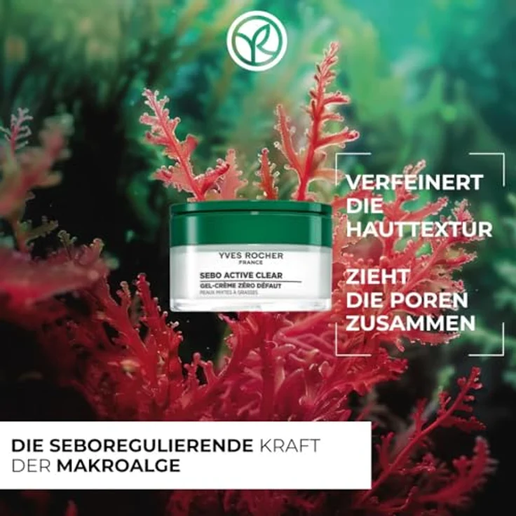 Yves Rocher SEBO ACTIVE CLEAR Zero Blemish Gel-Creme, Anti-Pickel & Mattierend, 91% Natürlicher Ursprung, 50ml – Bild 2