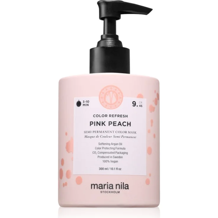 Maria Nila Colour Refresh, Sanfte nährende Maske ohne permanente Farbpigmente, Farbton Pink Peach 9.46, 300 ml