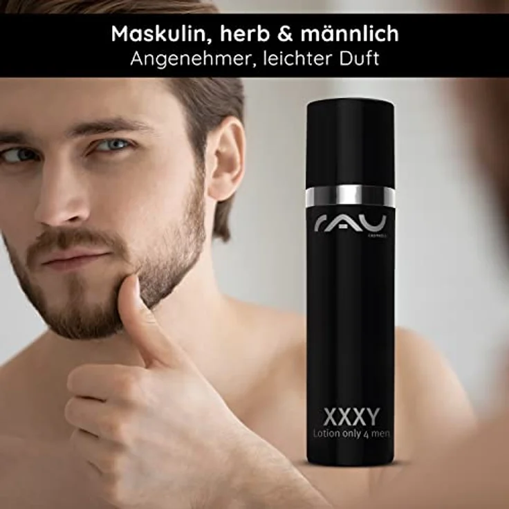 RAU Cosmetics Männer Gesichtscreme XXXY Lotion 50 ml - Anti-Aging Creme für Herren gegen Falten - Feuchtigkeitscreme für reife trockene Haut - Aftershave Creme gegen Pickel, maskulin duftend – Bild 2