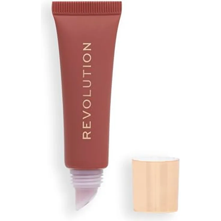 Makeup Revolution Saftiger Peptid-Lippenbalsam, Feuchtigkeitsspendender Balsam mit Vitamin E & Peptiden, Nude-Latte, 8ml