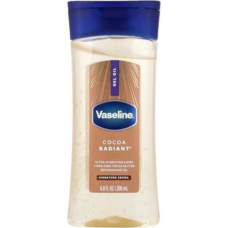 Vaseline Cocoa Radiant Körperöl 200 ml, feuchtigkeitsspendend mit Kakaobutter und schnellem Einziehen