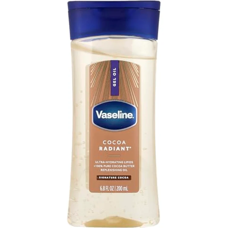Vaseline Cocoa Radiant Körperöl 200 ml, feuchtigkeitsspendend mit Kakaobutter und schnellem Einziehen – Bild 1