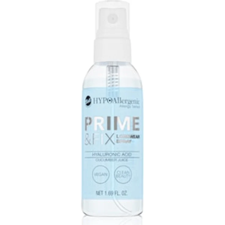 Bell HYPOAllergenic Prime & Fix Longwear Spray, feuchtigkeitsspendendes Fixing Spray mit Hyaluronsäure und Gurkensaft, vegan und hypoallergen