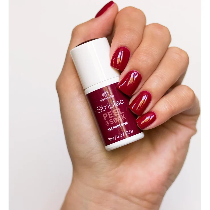 Alessandro Striplac Peel or Soak 135 Pink Diva 8 ml, Farbton: Rot – Bild 2