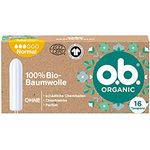 o.b. Tampon Organic Normal, aus 100% Bio Baumwolle, für mittlere bis stärkere Tage, für natürlichen Schutz, 16 Stück