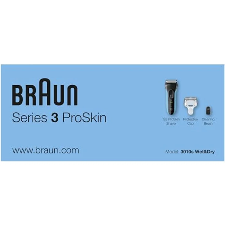 Braun Series 3 ProSkin 3010s Elektrorasierer, Wiederaufladbarer Rasierer Herren, schwarz/blau – Bild 10