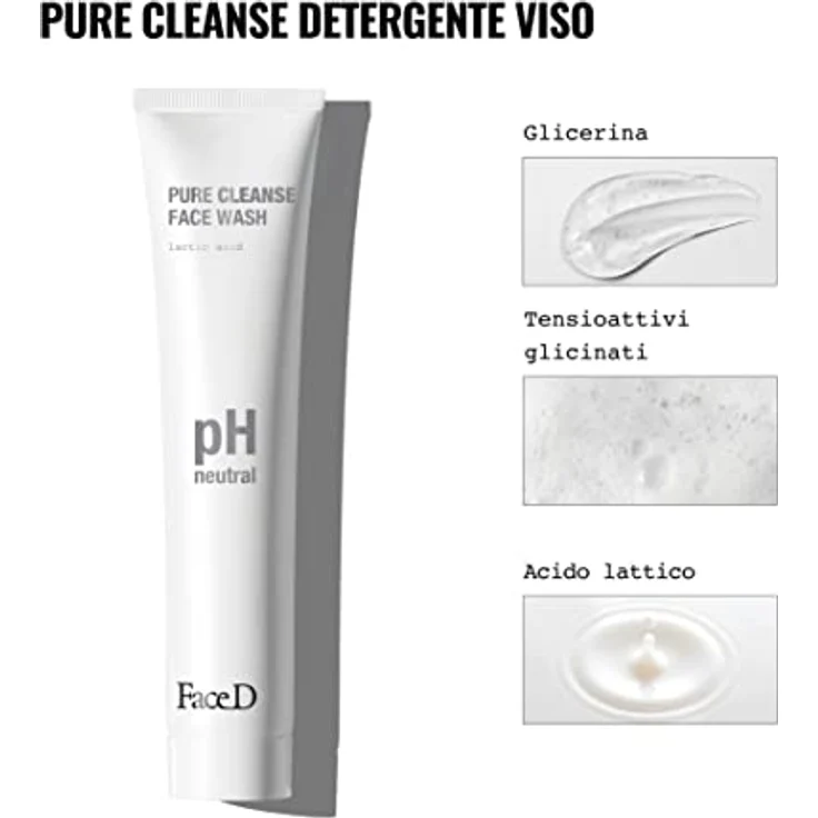 FaceD Pure Cleanse Aufhellende und talgnormalisierende Gesichtsreinigung mit Glyzerin und Milchsäure, 125 ml - Mattierend und talgausgleichend – Bild 4
