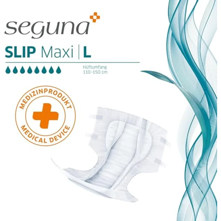 Seguna SEGUNA Slip Maxi, Inkontinenz Windeln für Erwachsene, Frauen, Männer, XL,  Beutel 16 Stück, sehr schwere Blasen- und Stuhlinkontinenz, Saugleistung 3.900 ml - 4.100 ml – Bild 3