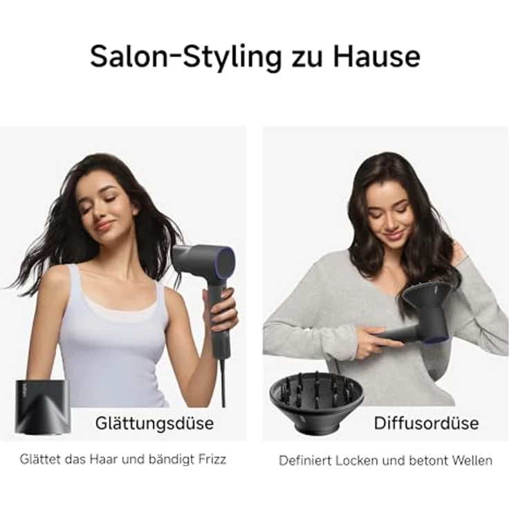 Laifen Neo Haartrockner, 110.000 U/Min, bürstenloser Motor, 200 Mio. negative Ionen, 2 magnetische Luftdüsen, ultraleicht, schwarz – Bild 3