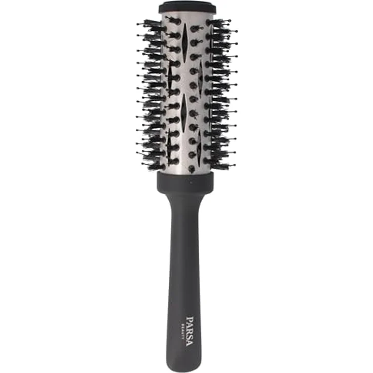 PARSA Beauty Professional Wirkstoffbürste Keratin + Biotin (Rundföhnbürste 33mm) - Haarbürste zum Glätten und Pflegen - Wildschweinborsten mit Keratin und Biotinangereichert – Bild 1