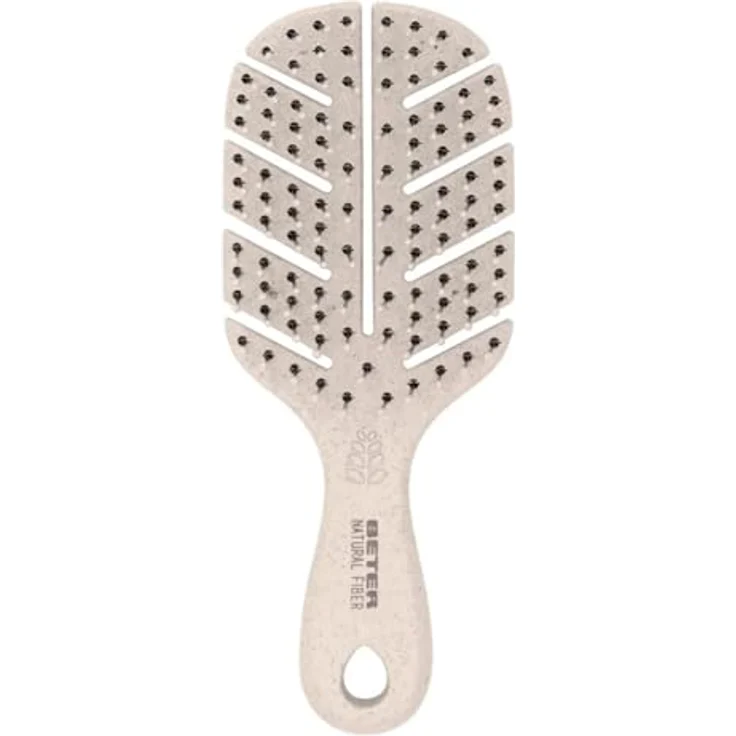 Beter Natural Fiber Mini Entwirrbürste, Antistatische Skelettbürste aus Weizenfasern, sanftes Kämmen für nasses und trockenes Haar, ideal für alle Haartypen, kompakte Reisemaße – Bild 2