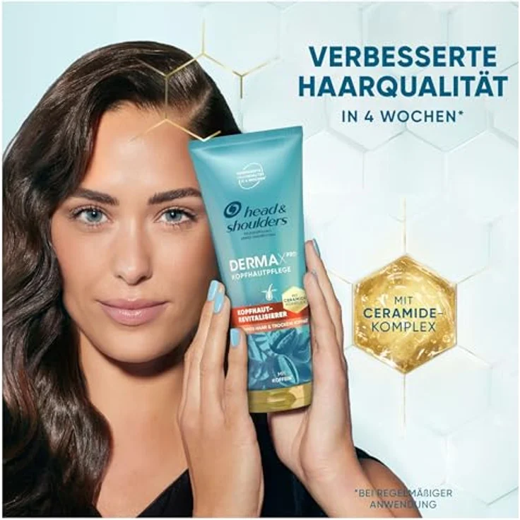 Head & Shoulders DERMAXPRO Revitaliser, Haar- & Kopfhautpflegespülung / Stärkt Haarfasern / 220 ml, mit Vitamin E, Niacinamid & Aloe – Bild 2