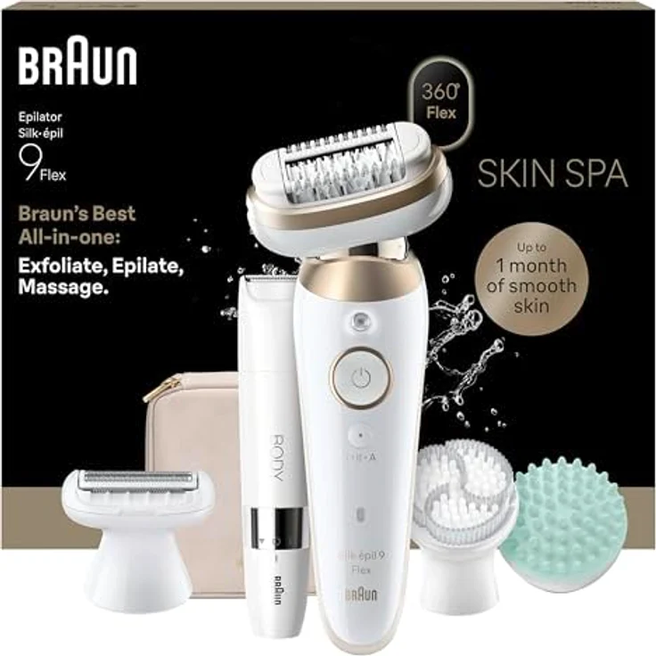 Braun Silk-épil 9 Flex SkinSpa 9-481, 3D Epilierer für Nass- und Trockenrasur mit flexiblem Kopf, präzise Haarentfernung – Bild 2
