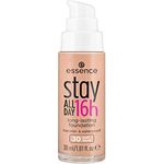 essence stay ALL DAY 16h long-lasting Foundation, Make Up, wischfest, wasserfest, Nr. 30 Soft Sand, nude, für Mischhaut, langanhaltend, mattierend, matt, vegan, ölfrei, wasserfest (30ml)