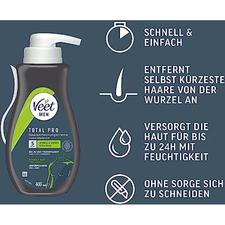 Veet Men Sensible Haut Enthaarungscreme 400 ml – Bild 3