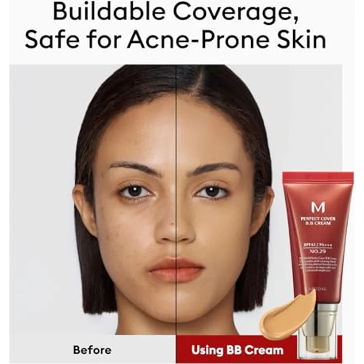 MISSHA M Perfect Cover BB Cream SPF42/PA+++ mit natürlicher Abdeckung, No.29 Caramel Beige, 50 ml – Bild 4