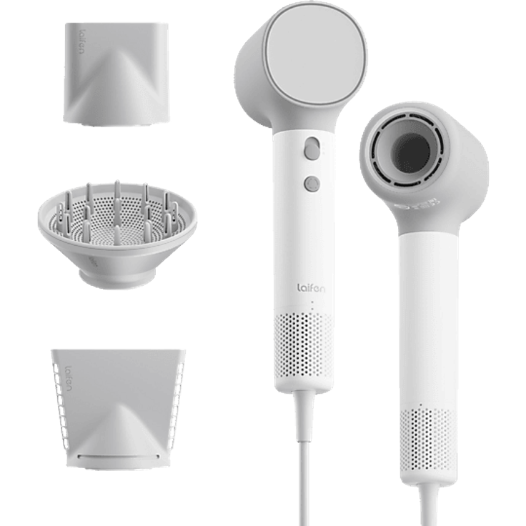 LAIFEN NEO Haartrockner, Weiß, 1500 Watt mit LED-Lichtleiste und abnehmbaren Filter