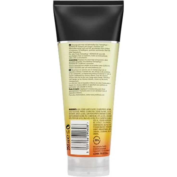 John Frieda Tiefenpflege + Reparatur Shampoo - Inhalt 250 ml - Tiefenwirksame Reinigung & Reparatur - Für geschädigtes, extrem geschädigtes Haar – Bild 2