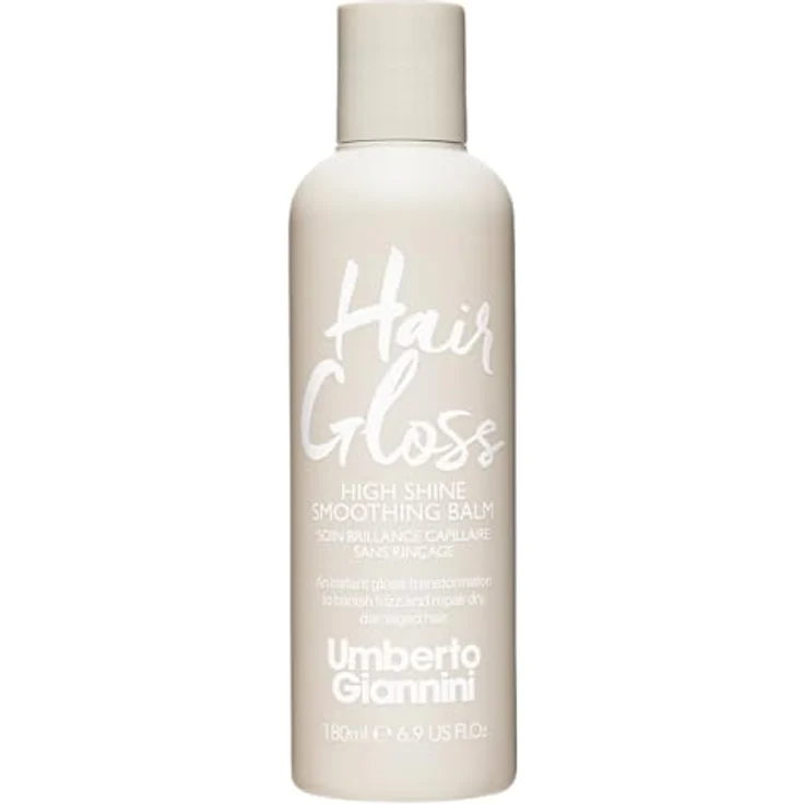 Umberto Giannini Hair Gloss High Shine Smoothing Balm Leave-In Conditioner, 180 ml, vegan, tierversuchsfrei, sulfatfrei, für krauses und geschädigtes Haar