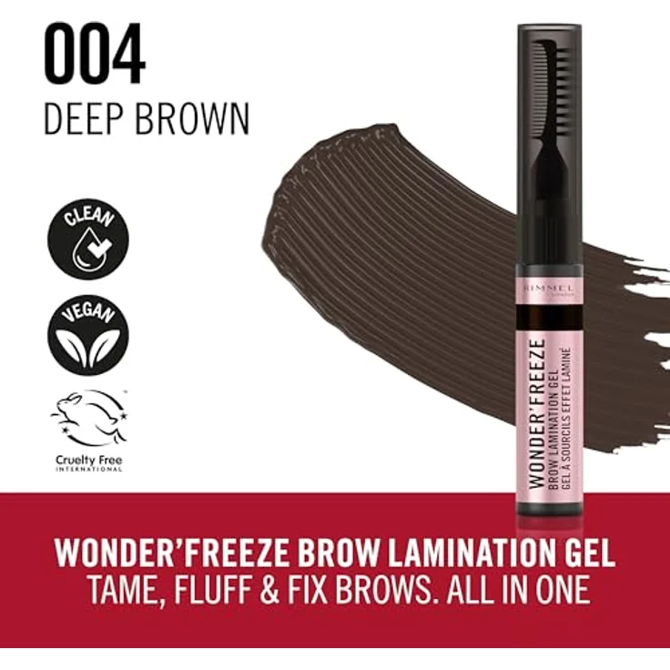 Rimmel London Wonder'Freeze Augenbrauen Gel 004 Deep Brown, 6g – Bild 2