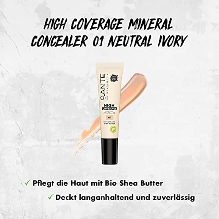 Sante High Coverage Mineral Concealer, hochpigmentierter Concealer mit veganer Textur und Shea Butter, 15 ml – Bild 4