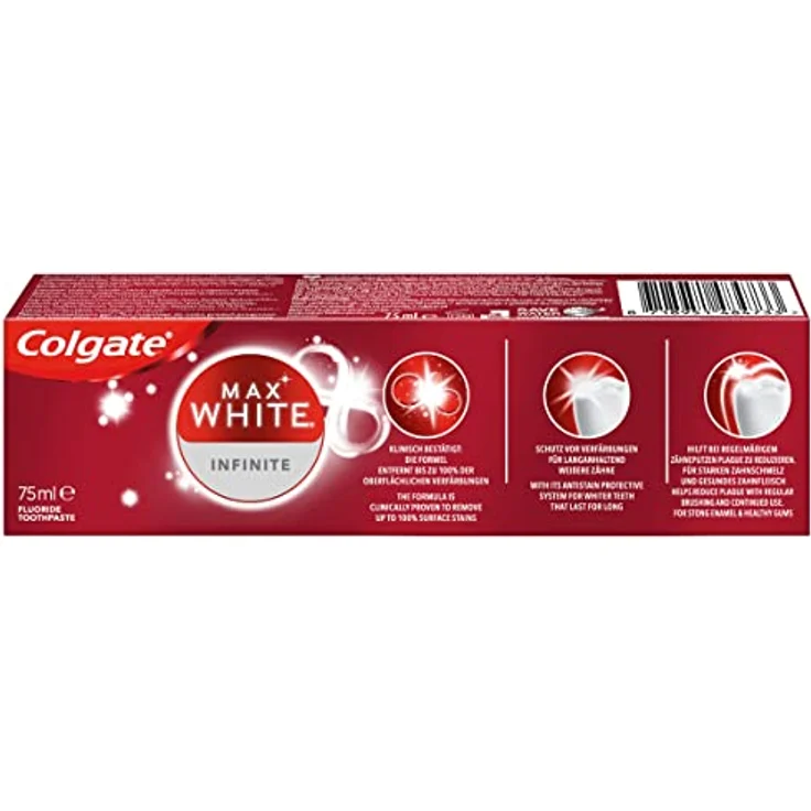 Colgate Zahnpasta Max White Infinite 75ml - langanhaltend weissere Zähne – Bild 3