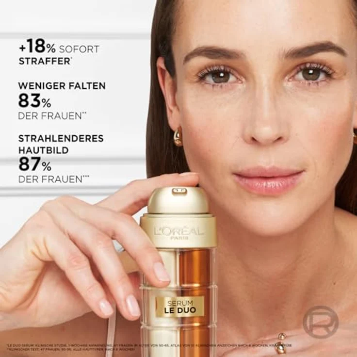 L'Oréal Paris Le Duo Serum für Frauen: für eine glattere, ebenmäßigere Haut & gemilderte Falten mit Kollagen & Vitamin B3 und Cg Age Perfect Zell Renaissance1x 30ml – Bild 3