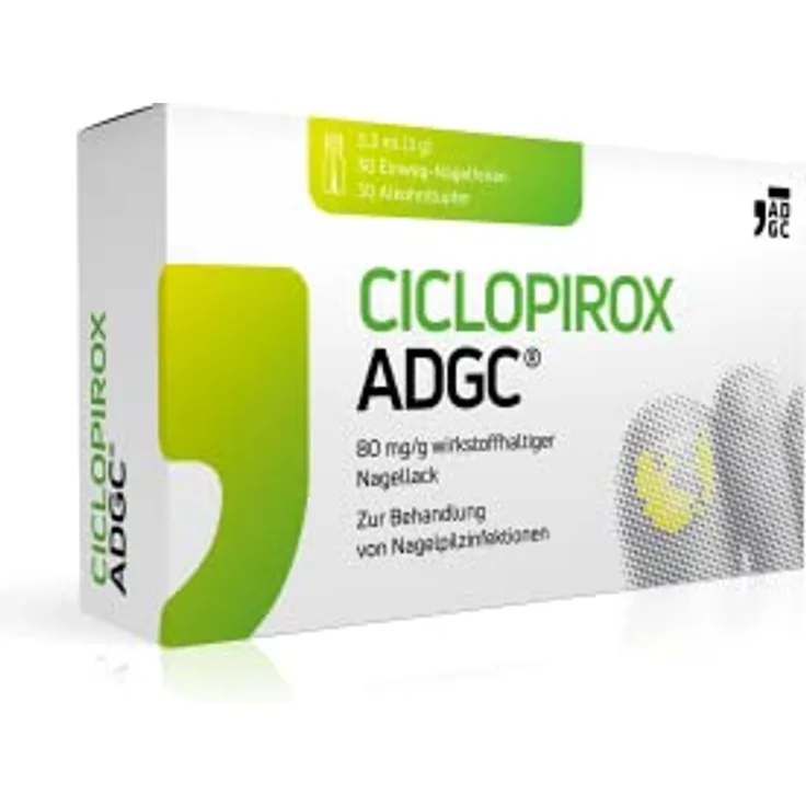 Ciclopirox ADGC 80 mg/g 3,3 ml zur Behandlung von Nagelpilzinfektionen, einfache Anwendung und wasserfest