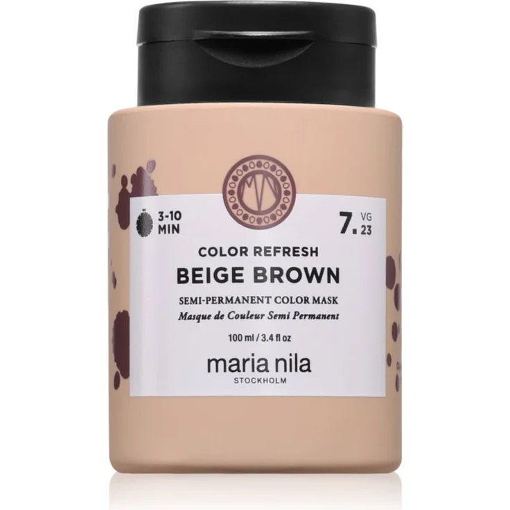 Maria Nila Colour Refresh, Sanfte nährende Maske ohne permanente Farbpigmente, Farbton Beige Brown 7.23, 100 ml