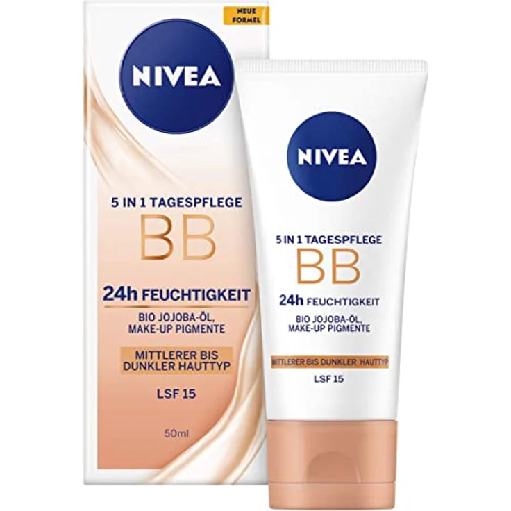 Nivea Gesichtspflege Tagespflege Bb Cream 5 In 1 Blemish Balm Mittel Bis Dunkel (Lsf 15) 50 ml Tagespflege für Damen und Herren – Bild 2