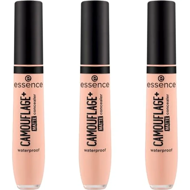 essence CAMOUFLAGE+ MATTE Concealer, Nr. 20 Nude, langanhaltend, mattierend, vegan, ölfrei, 3er Pack (3x8ml)
