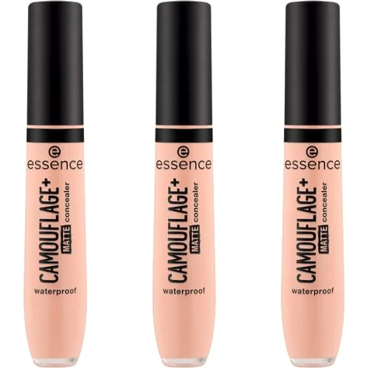 essence CAMOUFLAGE+ MATTE Concealer, Nr. 20 Nude, langanhaltend, mattierend, vegan, ölfrei, 3er Pack (3x8ml) – Bild 1