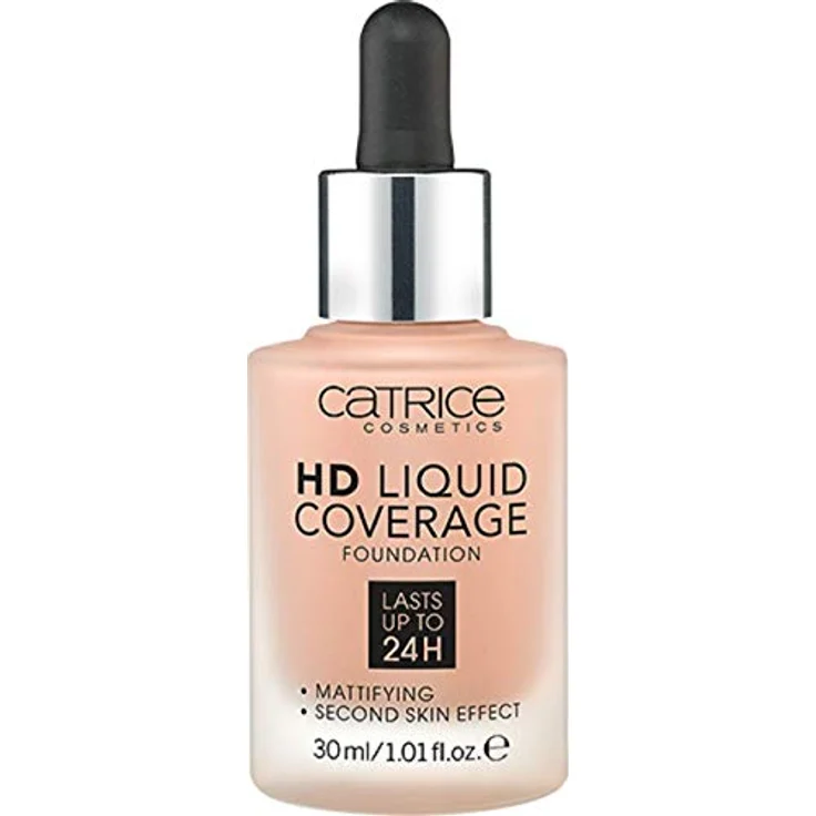 Catrice HD Liquid Coverage Foundation, Nr. 040, Nude, langanhaltend, mattierend, ölfrei, vegan, 3er Pack (3x30ml) – Bild 1