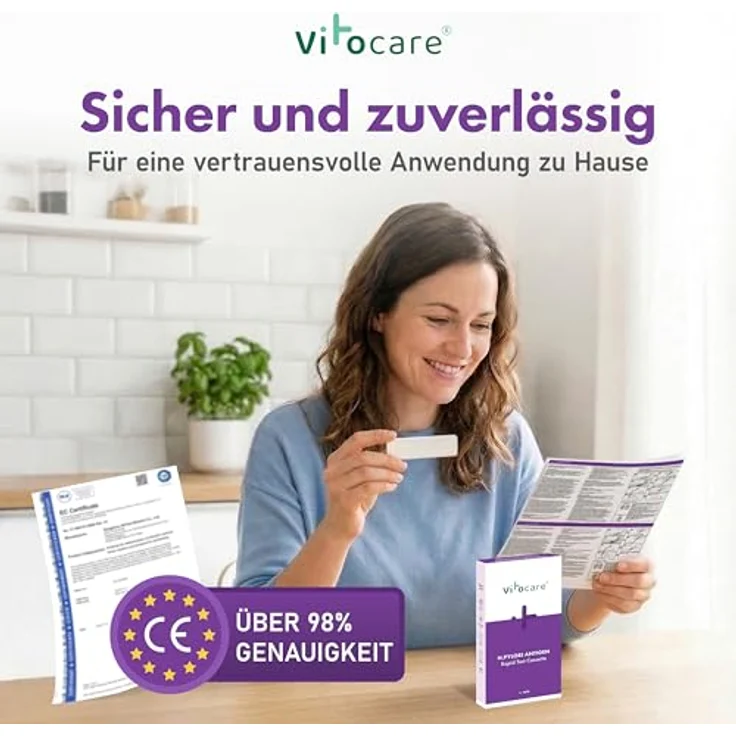 Vitocare Helicobacter Pylori Testset, 2 sterile Stuhltests mit schneller Ergebnisermittlung nach 10 Minuten – Bild 6
