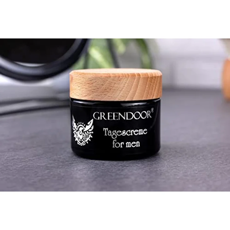 GREENDOOR Naturkosmetik Tagescreme für Männer 50ml vegan, zieht schnell ein, schützt, fettet nicht, Feuchtigkeitscreme Gesicht - mit Alge, Bio Jambu – Bild 4