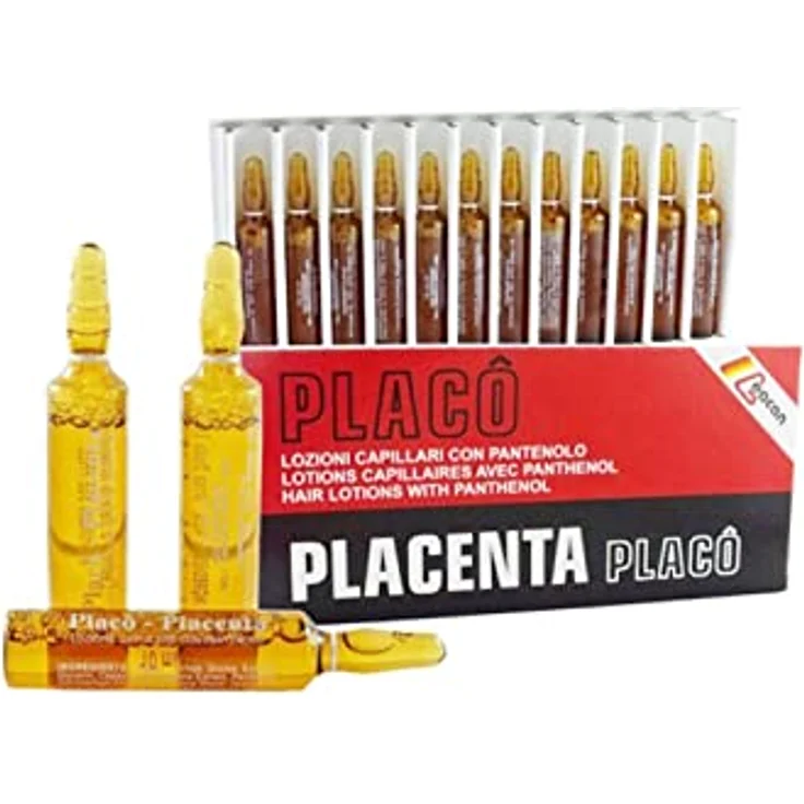 Placenta Placo Ampullen, gegen Haarausfall, intensive Behandlung, 12 x 10 ml – Bild 1