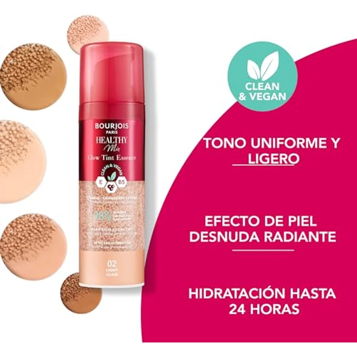 Bourjois Healthy Mix 02 Light, Glow Tint Essence, Filter-Effekt, strahlendes Finish, 30 ml, vegane Formel – Bild 5
