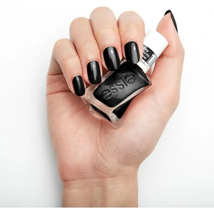 essie langanhaltender Nagellack mit glänzendem Finish, Maniküre ohne UV-Licht, Gel Couture, Farbe: Nr. 515 like it loud, Schwarz, 1 x 13,5 ml – Bild 3