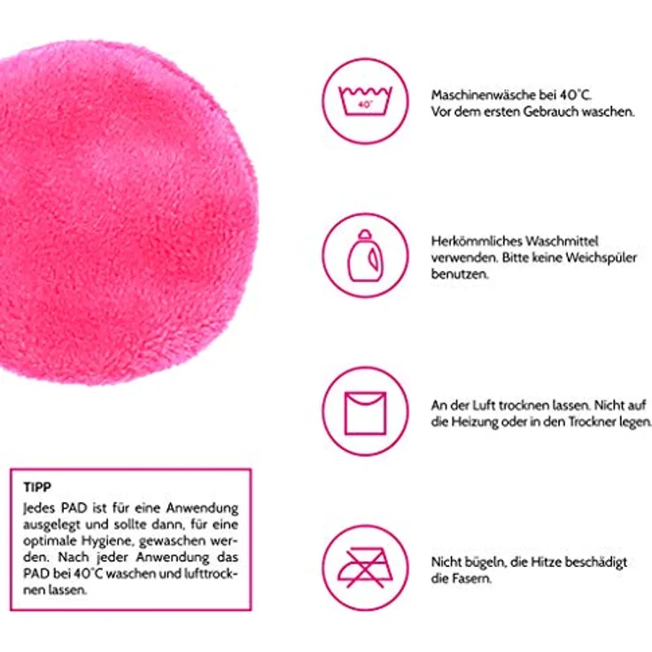 Der original MakeUp Radierer | Microfaser Abschminktuch (PAD | 2 Stück, Pink) – Bild 5