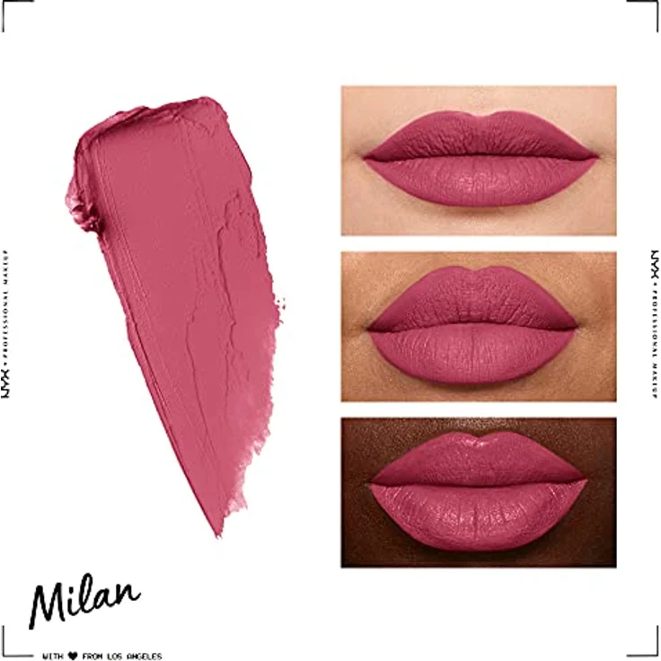 Nyx Professional Makeup Soft Matte Lip Cream, Cremiges Und Mattes Finish, Hochpigmentiert, Langanhaltend, Vegane Formel, Farbton: Milan 8 ml – Bild 3